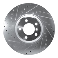 R1 Concepts R1 07-08 BMW ALPINA B7 Front Left Drilled & Slotted Silver Brake Rotor