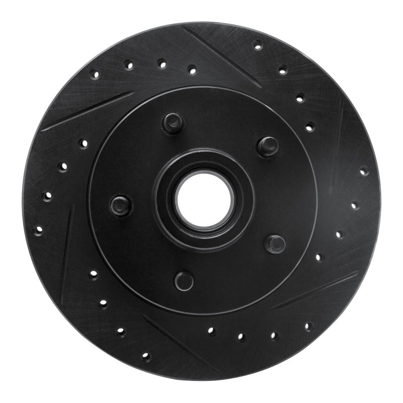 R1 Concepts R1 86-92 Ford Bronco II Front Right Drilled & Slotted Black Brake Rotor