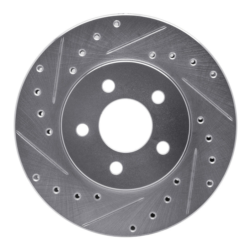 R1 Concepts R1 84-95 Chrysler LeBaron GTC & GTS Front Left Drilled & Slotted Silver Brake Rotor