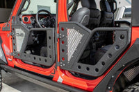 DV8 Offroad Jeep 18+ Wrangler JL / 20+ Gladiator JT Rear Rock Doors w/ Perforated Aluminum Mesh