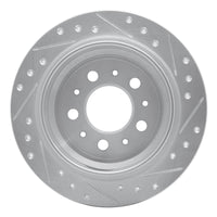 R1 Concepts R1 98-00 Volvo S70 Rear Left Drilled & Slotted Silver Brake Rotor