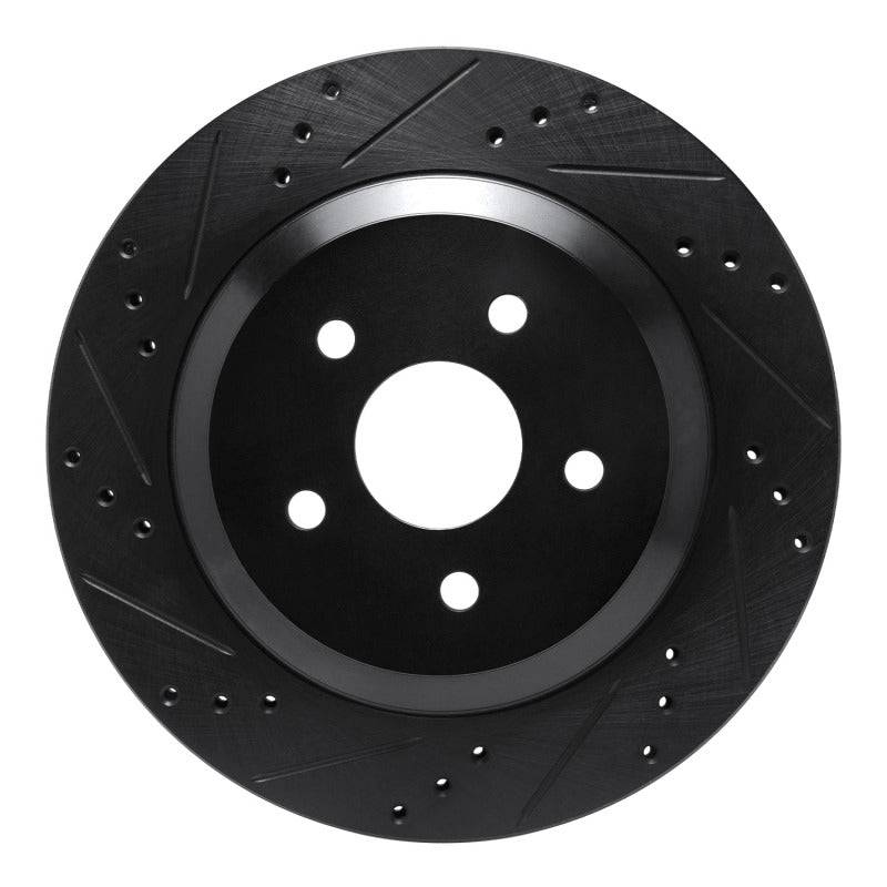 R1 Concepts R1 04-07 Ford Freestar Rear Left Drilled & Slotted Black Brake Rotor