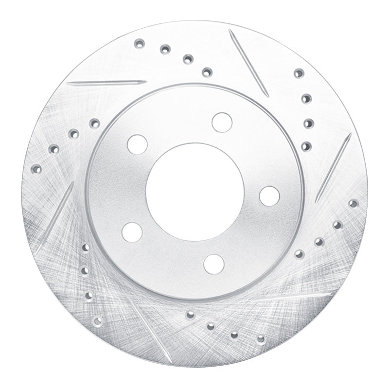 R1 Concepts R1 70-93 Ford Taurus (Excl SHO) Front Right Drilled & Slotted Silver Brake Rotor