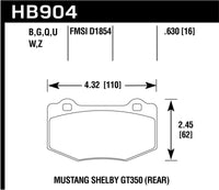 Hawk Performance Hawk 15-17 Ford Mustang DTC-30 Rear Race Pads