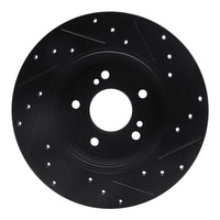 R1 Concepts R1 96-98 Mercedes-Benz SL320 Rear Left Drilled & Slotted Black Brake Rotor