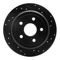 R1 Concepts R1 2007-2018 Jeep Wrangler Rear Right Drilled & Slotted Black Brake Rotor