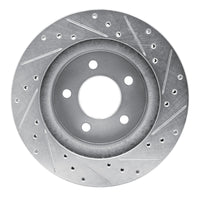 R1 Concepts R1 82-90 Ford Mustang Rear Left Drilled & Slotted Silver Brake Rotor
