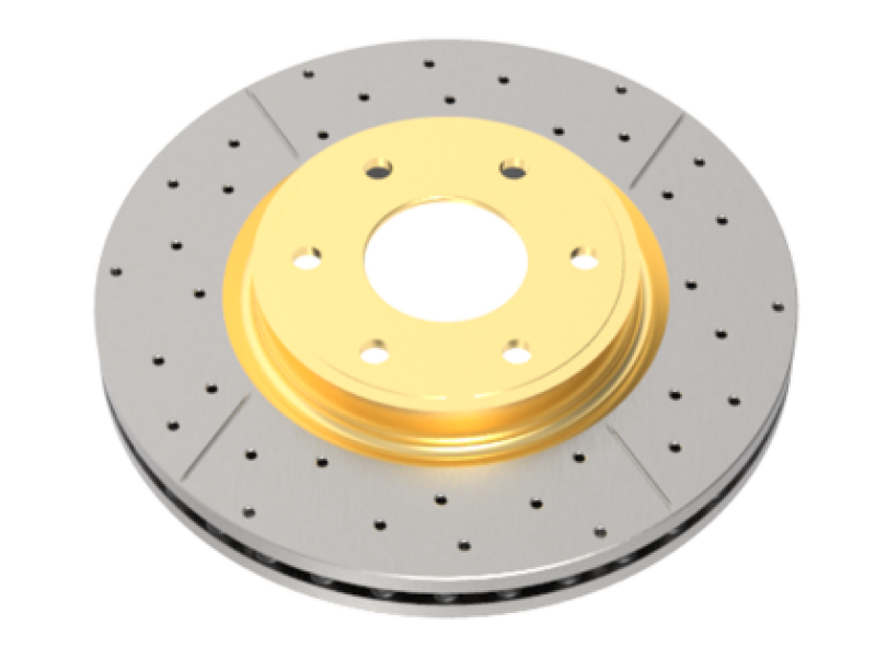 DBA 01-07 Toyota Corolla Front Drilled & Slotted Street Series Rotor w/Gold Hat