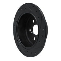 R1 Concepts R1 86-93 Lexus ES250 Rear Left Drilled & Slotted Black Brake Rotor