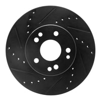 R1 Concepts R1 90-95 Mercedes-Benz E420 Front Left Drilled & Slotted Black Brake Rotor