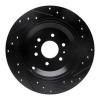R1 Concepts R1 09-10 Kia BORREGO Rear Left Drilled & Slotted Black Brake Rotor