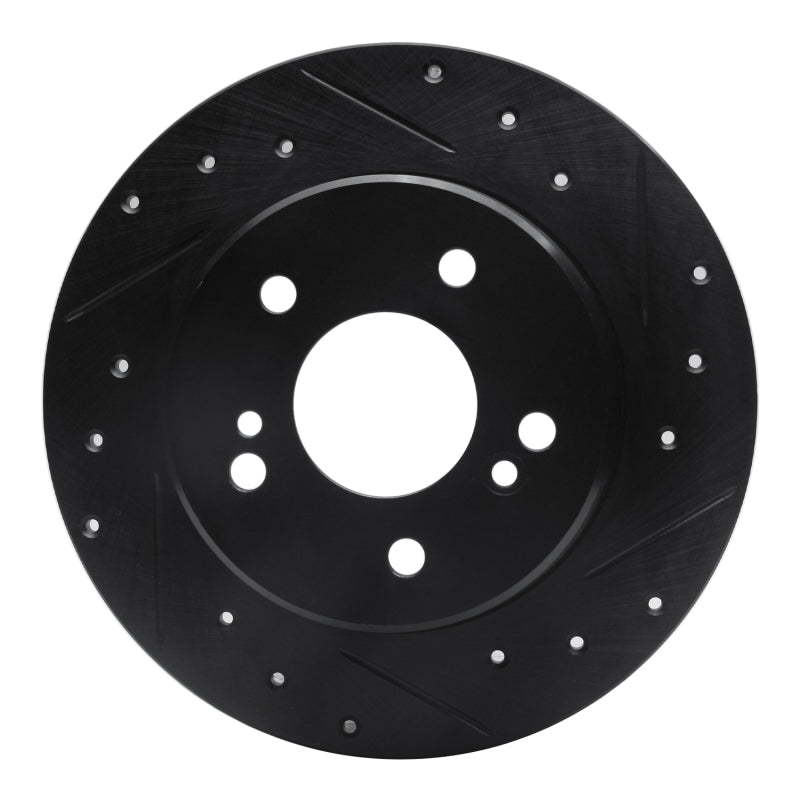 R1 Concepts R1 87-15 Chrysler Crossfire Rear Right Drilled & Slotted Black Brake Rotor