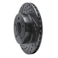 R1 Concepts R1 87-90 Dodge Dakota 4WD Front Left Drilled & Slotted Black Brake Rotor