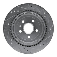 R1 Concepts R1 08-14 Cadillac CTS Rear Left Drilled & Slotted Silver Brake Rotor