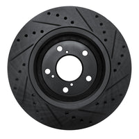 R1 Concepts R1 15-25 Acura MDX Front Left Drilled & Slotted Black Brake Rotor