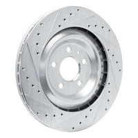 R1 Concepts R1 15-18 Porsche Macan Rear Left Drilled & Slotted Silver Brake Rotor