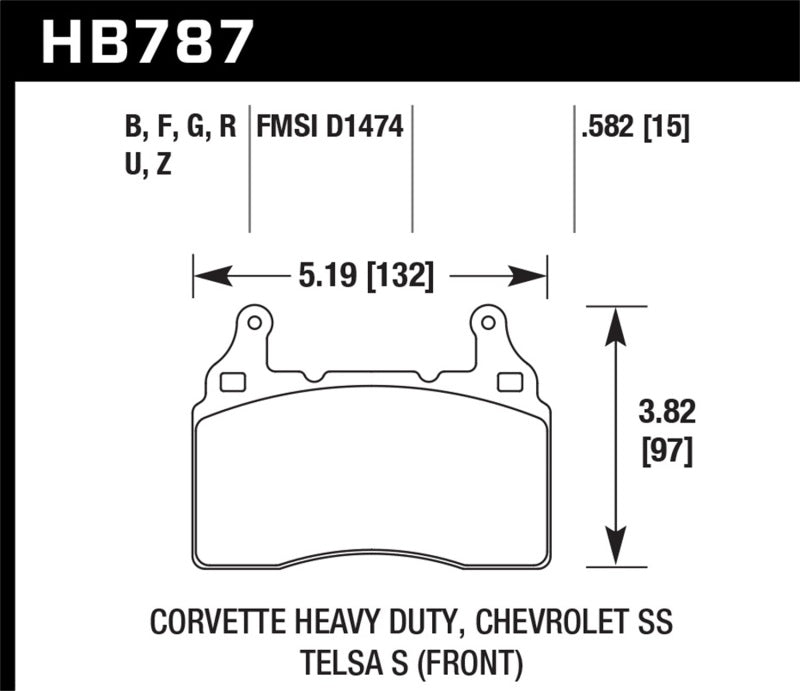 Hawk Performance Hawk 15-17 Chevy Corvette Z06 HPS 5.0 Front Brake Pads