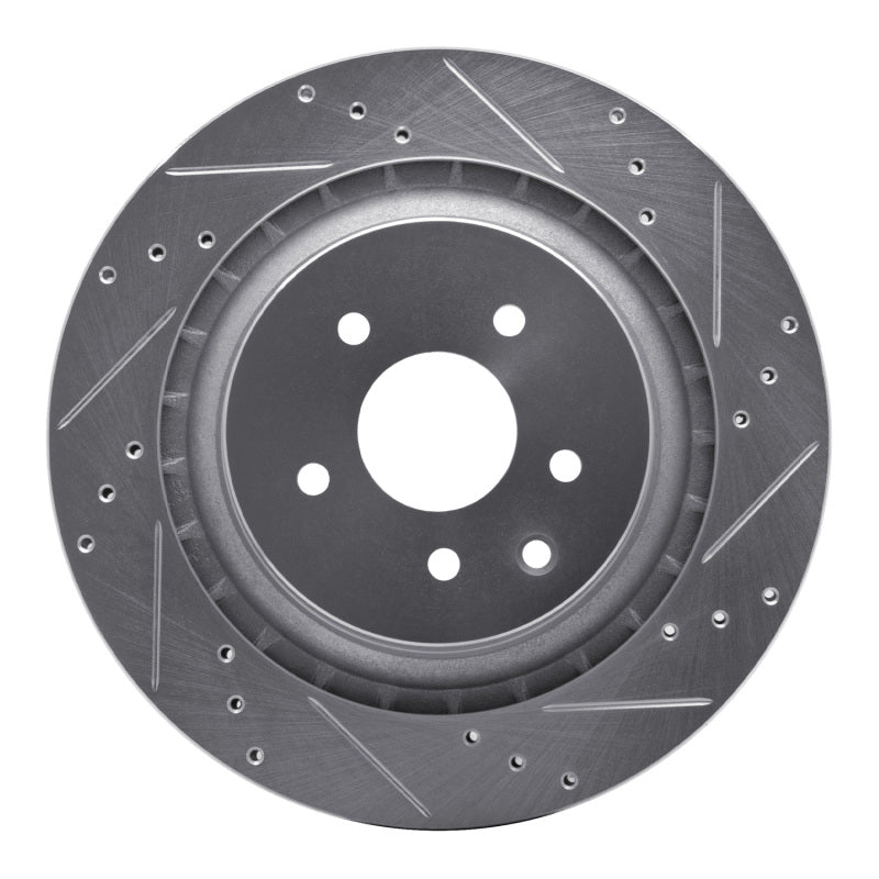 R1 Concepts R1 09-20 Nissan 370Z Rear Right Drilled & Slotted Silver Brake Rotor