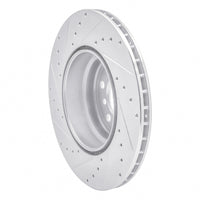 R1 Concepts R1 07-19 BMW X6 Rear Right Drilled & Slotted Silver Brake Rotor