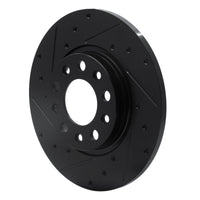 R1 Concepts R1 2014-2022 Chrysler 200 Rear Left Drilled & Slotted Black Brake Rotor