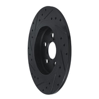 R1 Concepts R1 11-17 Lexus CT200H Rear Right Drilled & Slotted Black Brake Rotor