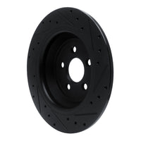 R1 Concepts R1 15-24 Ford Fusion Rear Left Drilled & Slotted Black Brake Rotor