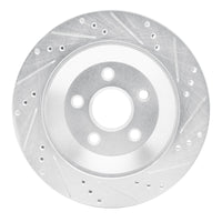 R1 Concepts R1 04-07 Ford Freestar Rear Left Drilled & Slotted Silver Brake Rotor