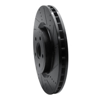 R1 Concepts R1 2012-2025 Dodge Durango Front Right Drilled & Slotted Black Brake Rotor