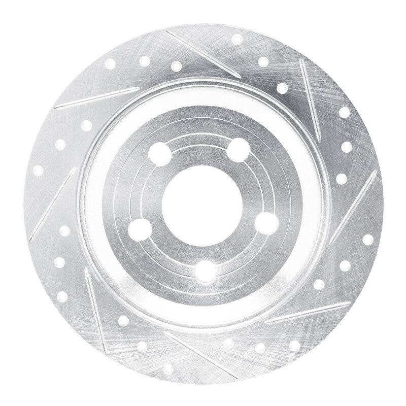 R1 Concepts R1 22-25 Ford Maverick Rear Right Drilled & Slotted Silver Brake Rotor