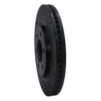 R1 Concepts R1 07-24 Infiniti QX80 Front Right Drilled & Slotted Black Brake Rotor