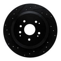 R1 Concepts R1 14-16 Acura MDX Rear Left Drilled & Slotted Black Brake Rotor