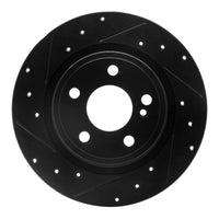 R1 Concepts R1 14-20 Infiniti QX30 Rear Left Drilled & Slotted Black Brake Rotor