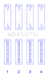 King Engine Bearings Suzuki H25A H27A (Size +0.25mm) Main Bearing Set