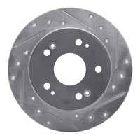 R1 Concepts R1 06-15 Honda Civic Si Rear Right Drilled & Slotted Silver Brake Rotor