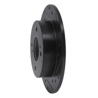 R1 Concepts R1 89-98 Nissan 240SX Rear Right Drilled & Slotted Black Brake Rotor