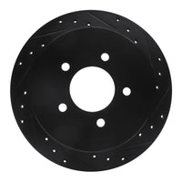 R1 Concepts R1 97-04 Ford F-150 RWD Rear Right Drilled & Slotted Black Brake Rotor
