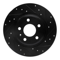 R1 Concepts R1 09-25 Audi A4 Rear Right Drilled & Slotted Black Brake Rotor