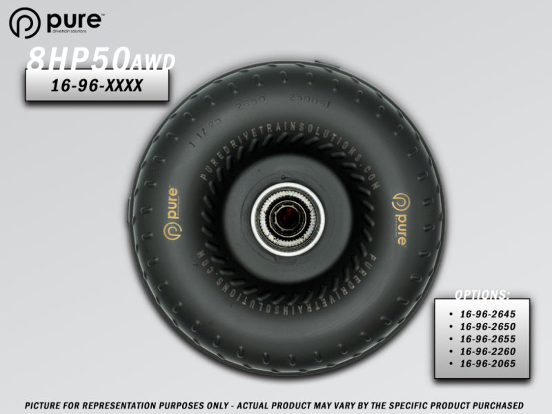 Pure Drivetrain Solutions Pure Drivetrain 8HP50 High Performance Billet Race Torque Converter - 26/55 Stator - AWD