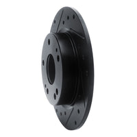 R1 Concepts R1 2016-2025 Honda Civic Coupe Rear Left Drilled & Slotted Black Brake Rotor
