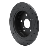 R1 Concepts R1 2015-2025 Lexus NX200T Rear Left Drilled & Slotted Black Brake Rotor
