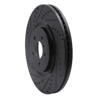 R1 Concepts R1 08-25 Infiniti QX70 Front Left Drilled & Slotted Black Brake Rotor