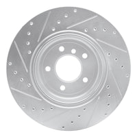 R1 Concepts R1 04-10 BMW 650I Coupe Rear Right Drilled & Slotted Silver Brake Rotor