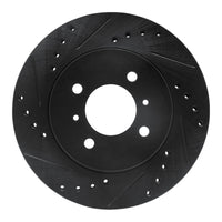 R1 Concepts R1 98-07 Mitsubishi Mirage Front Left Drilled & Slotted Black Brake Rotor