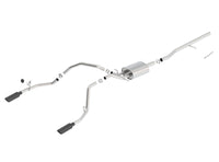 Borla 14 Sierra 1500 C/B S-Type Exhaust/2.75in Into Dual 2.25in Out 4in Split Rear Exit-Black Chrome