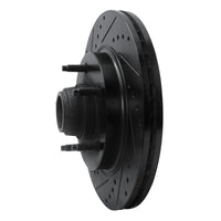 R1 Concepts R1 97-99 Ford F-150 RWD Front Left Drilled & Slotted Black Brake Rotor
