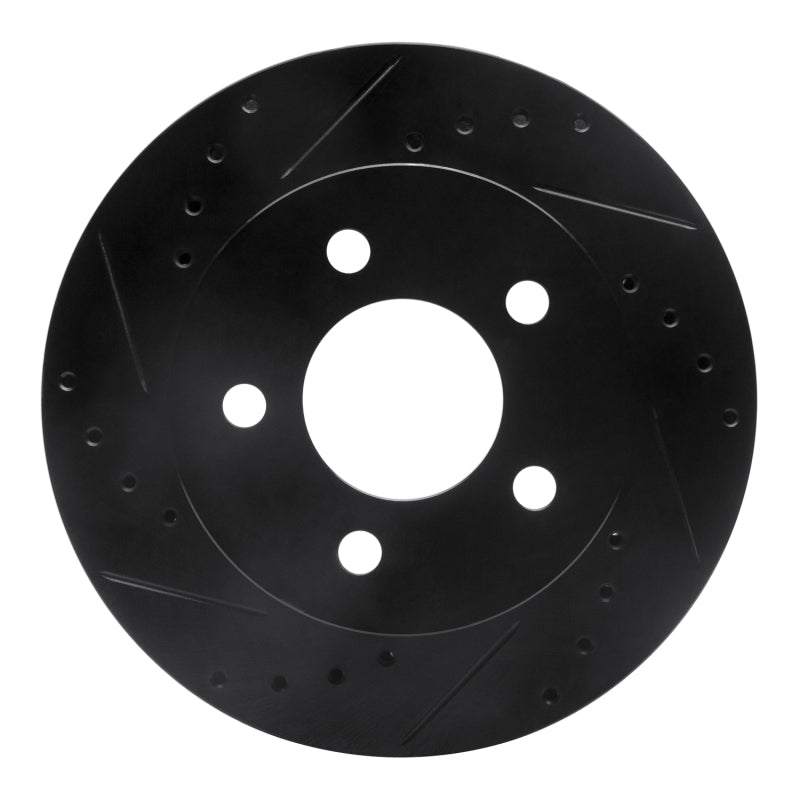 R1 Concepts R1 91-94 Ford Crown Victoria Front Left Drilled & Slotted Black Brake Rotor