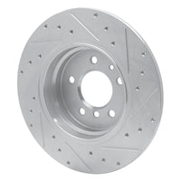 R1 Concepts R1 91-01 BMW 850CSI Rear Left Drilled & Slotted Silver Brake Rotor