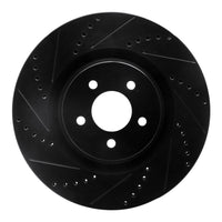 R1 Concepts R1 07-14 Ford Mustang Front Left Drilled & Slotted Black Brake Rotor