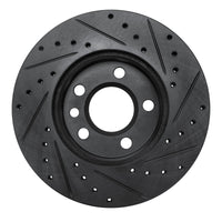 R1 Concepts R1 96-00 Volkswagen EuroVan Front Left Drilled & Slotted Black Brake Rotor