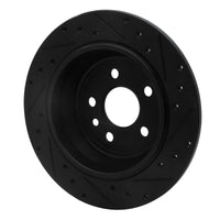 R1 Concepts R1 13-15 Land Rover LR2 Rear Left Drilled & Slotted Black Brake Rotor
